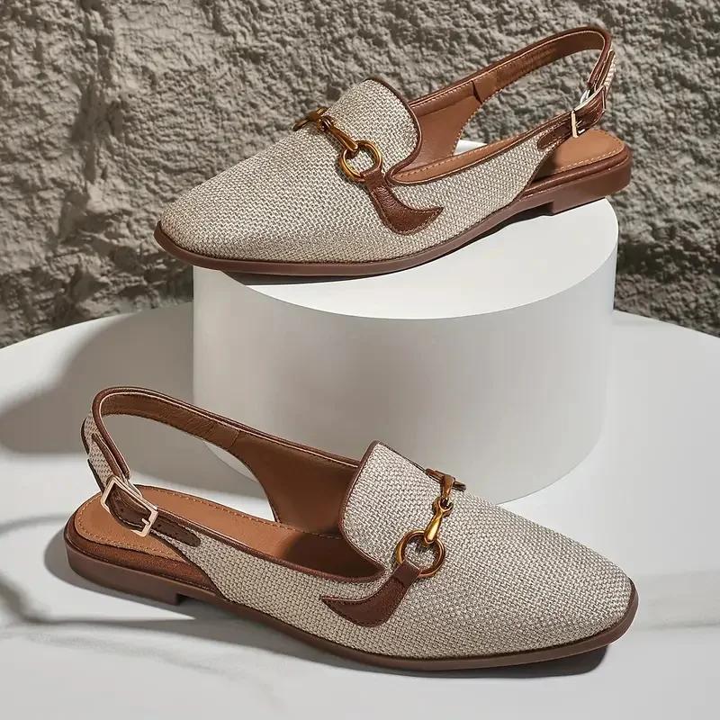 Women Platform Sandals Anti-slip Closed Toe Metal Shoes Women Flat Outdoor Round Toe Wedge Sandals Women Sandalias De 36