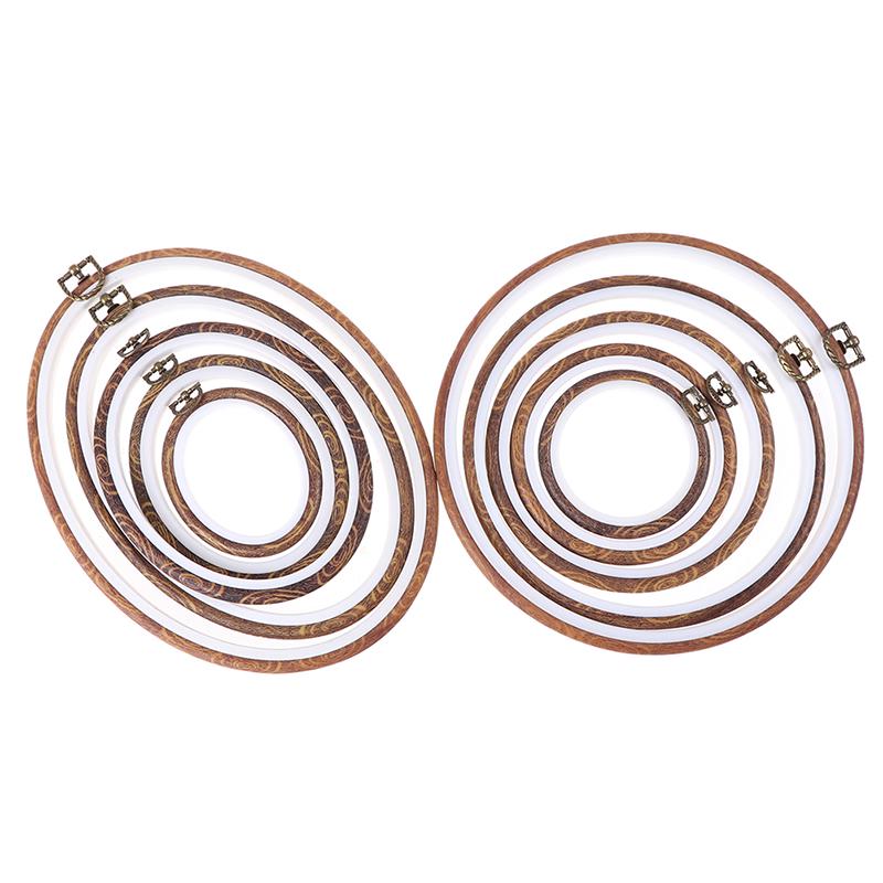 Instrument de cusut Cercuri de broderie de culoare din lemn rotund Set cadru Broderie din plastic