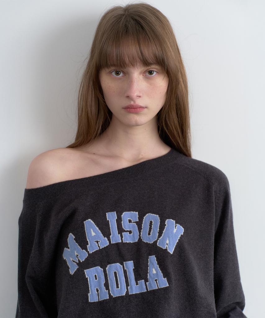 ROLAROLA Maison De Rola Campus Logo Knit Charcoal