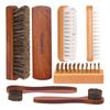 1 Set Polishing Applicator Clean Shoe Boot Care Brush Suede Cleaning Brush Horsehair Gloss Shoe Brush Kit Car Interior Cleaning