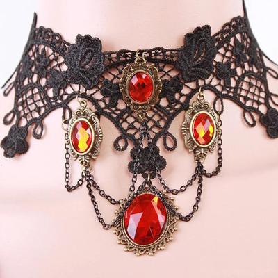 Halsband, Court Gothic Spicy Girl Halskette, Spitzenkette, Schlüsselbeinkette