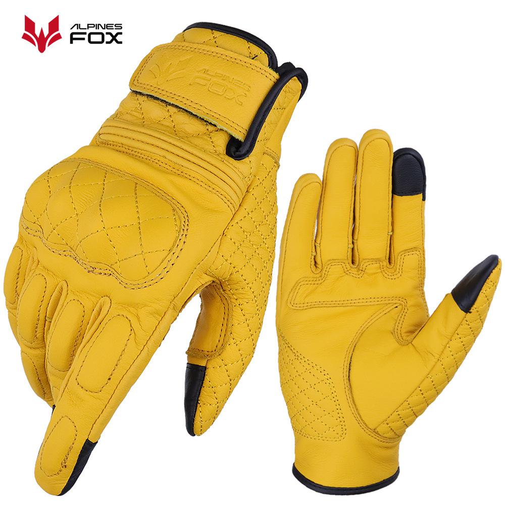 

Motorcycle Rider Retro Anti-Drop Four Seasons Leather Road Bike Riding Gloves 2XL чорний