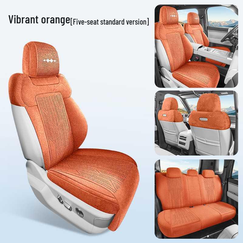 Leopard Print Breathable 5-Seat Cushion: Universal All-Season Car Seat Covers Leopard 5-Seater