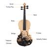 4 4 Acoustic Violin Basswood Topboard Side Back Board Maple Scroll with Carry Case Bow Rosin for Kids Students Beginners