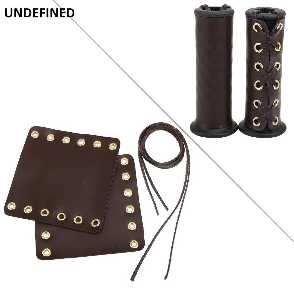 Mansoane Ghidon Motocicletă 22mm Acoperire Piele Mânere Grele Mânere Accelerație pentru Motociclete Honda Suzuki India Cheif Cafe Racer