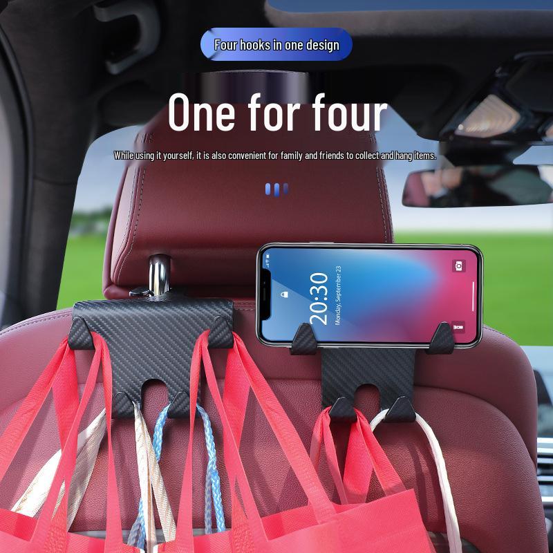 Mehrzweck-Haken für die Rückseite von Autositzen aus Kohlefaser (4er-Set)