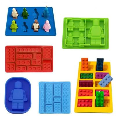 Roboter Eiswürfelform Silikonform DIY Form Schokoladenform Gelee Brownie Dessert Gebäck Backform Mini Block Themen Set