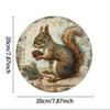Metal Wall Art Vintage Squirrel Pinecone Rustic Home Decor 8x8 Inch