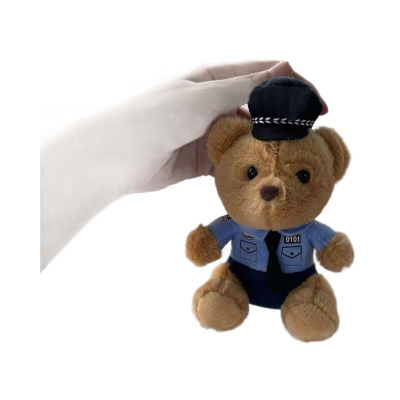 Police Fire Bear Bunny Doll Iron Horse Doll Plush Toy Traffic Police Pendant Teddy Bear Cute