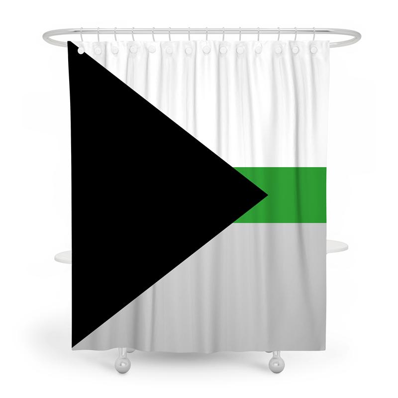 Gaslight Gatekeep Girlboss Demiromantic Pride Flag Demisexual Shower Curtain Set With Grommets And Hooks For Bathroom Decor