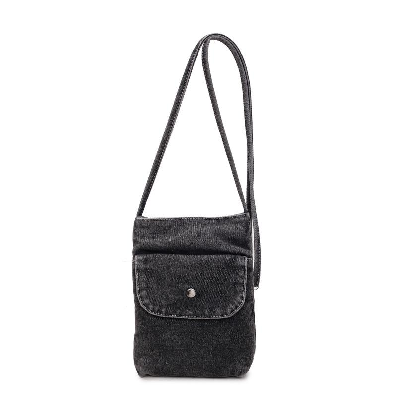Винтажная джинсовая сумка Женская сумка через плечо Маленькая сумка для мобильного телефона чёрный