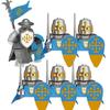 MOC Medieval Lion King Castle Knight Building Blocks Figure Accessories War Horse Cavalry Warrior Crusaders Toy Gift Bricks N029