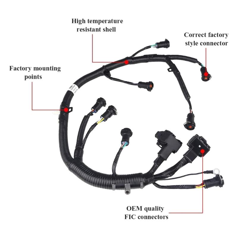 FICM Fuel Injector Module Wiring Harness Fit for 0 F350 F450 F550 6.0L 5C3Z9D930A Powerstroke