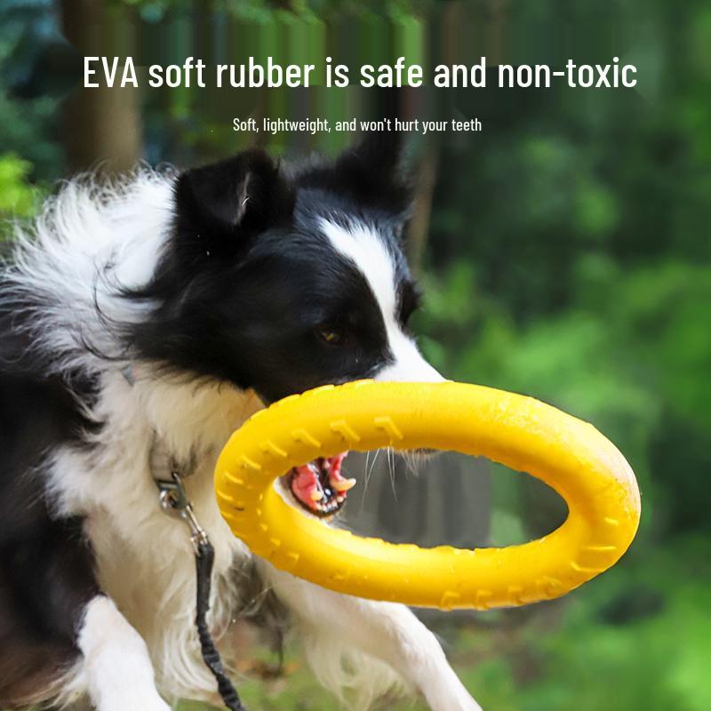 EVA Bite-Resistant Dog Frisbee & Teething Ring for Large Dogs