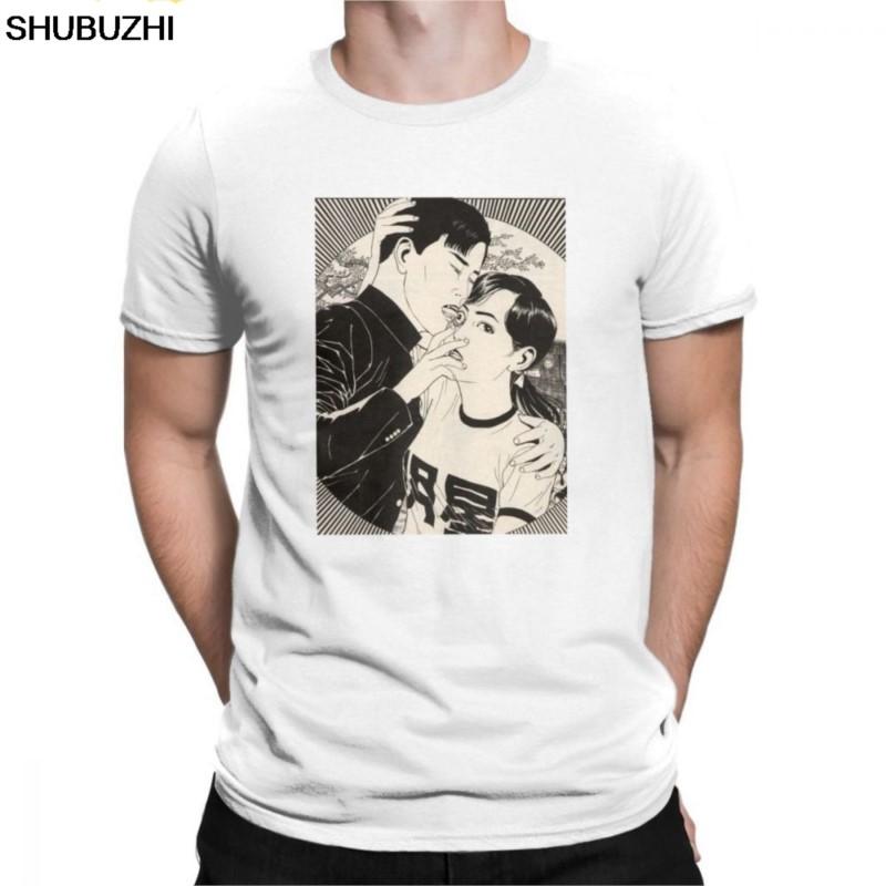 Suehiro Maruo T Shirts Lick Cult Short Sleeves ONeck Mens TShirts Japan Anime Horror Manga Pure Cotton Tee Shirts Cartoon S