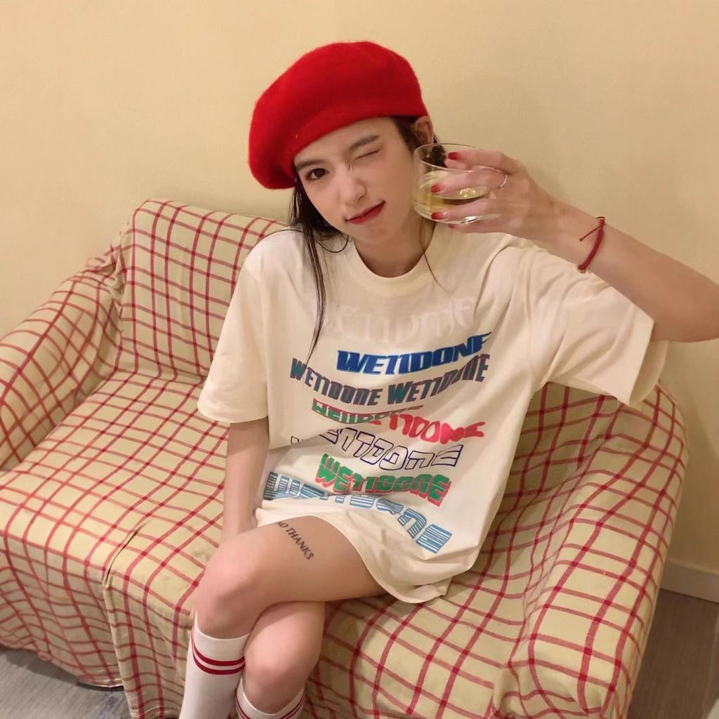 2025 summer casual Loose t shirt for women American vintage letter print black white short sleeve women's t-shirts harajuku streetwear tshirt y2k tops
