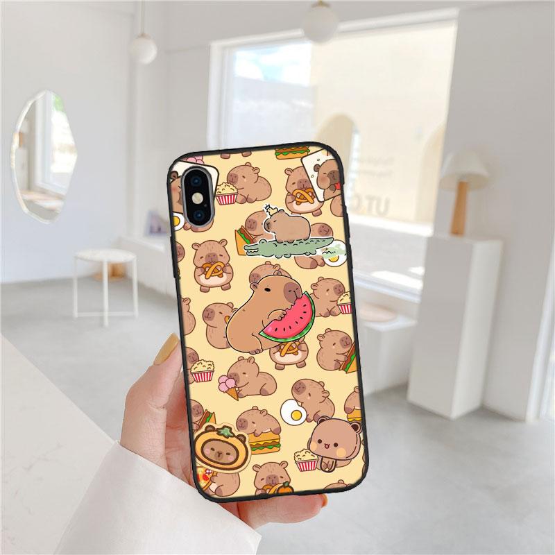 CJ24 Cartoon Capybara Cute Soft Shell Phone Case for Redmi Note 8 9 Pro Max 9S 9T 9C NFC 8T 8A 10A A4