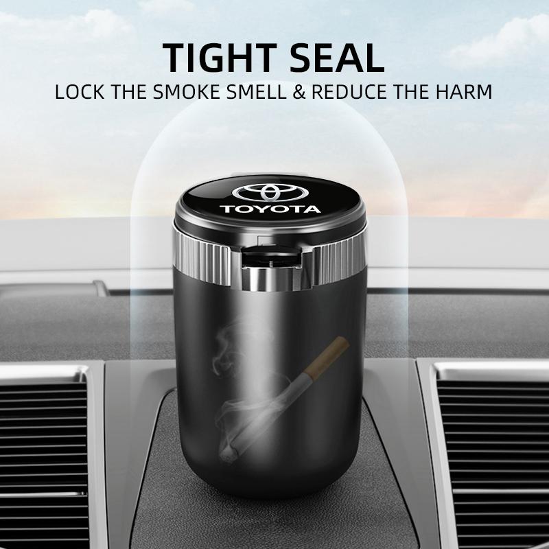 AOL1 Car Interior Sticker Automotive LED Ashtray Garbage Storage Cup For Toyota Hilux Crown TRD Chr Corolla Camry Rav4 Yaris