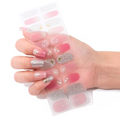 Nagellack-Aufkleber, Nagellack-Streifen, Klebegel, Nail Art Aufkleber, dauerhafte Glitzer-Gel-Nagelfolien, Aufkleber mit Nagellack-F