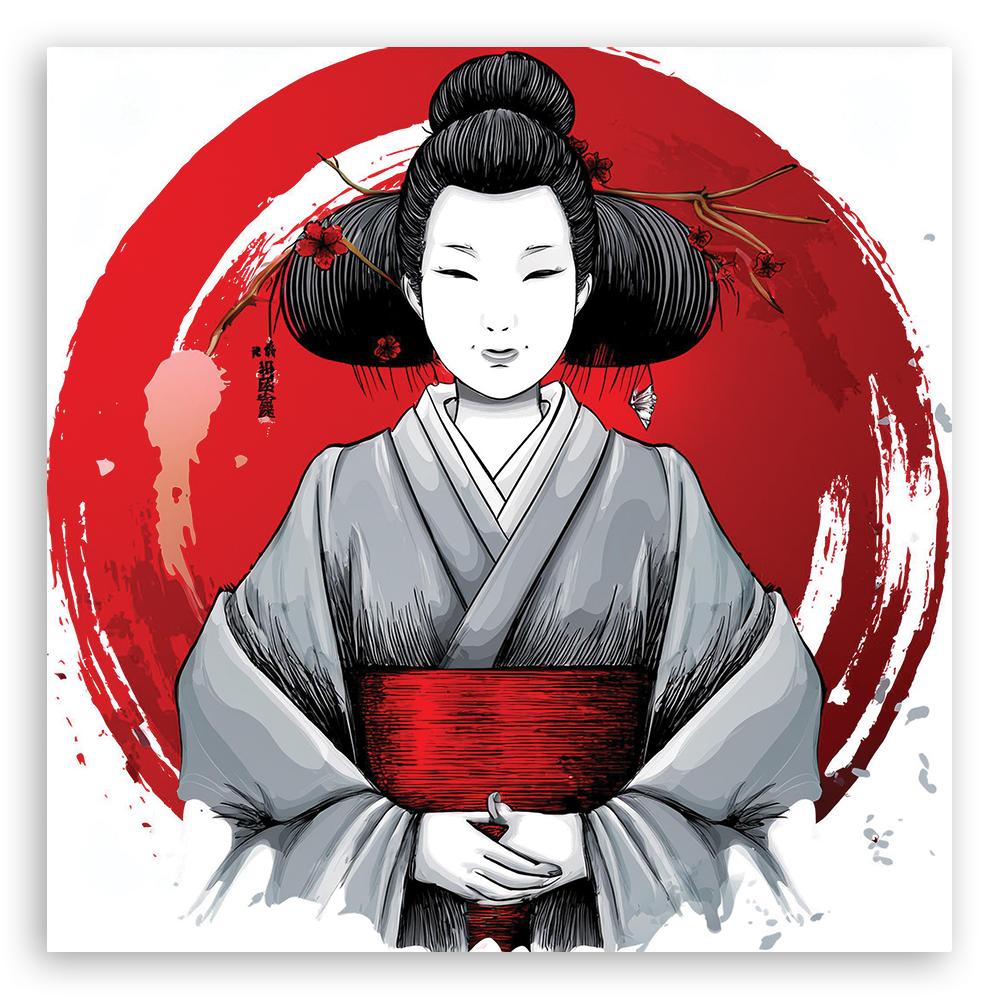 Leinwanddruck, Japanische Geisha Ukiyo-E