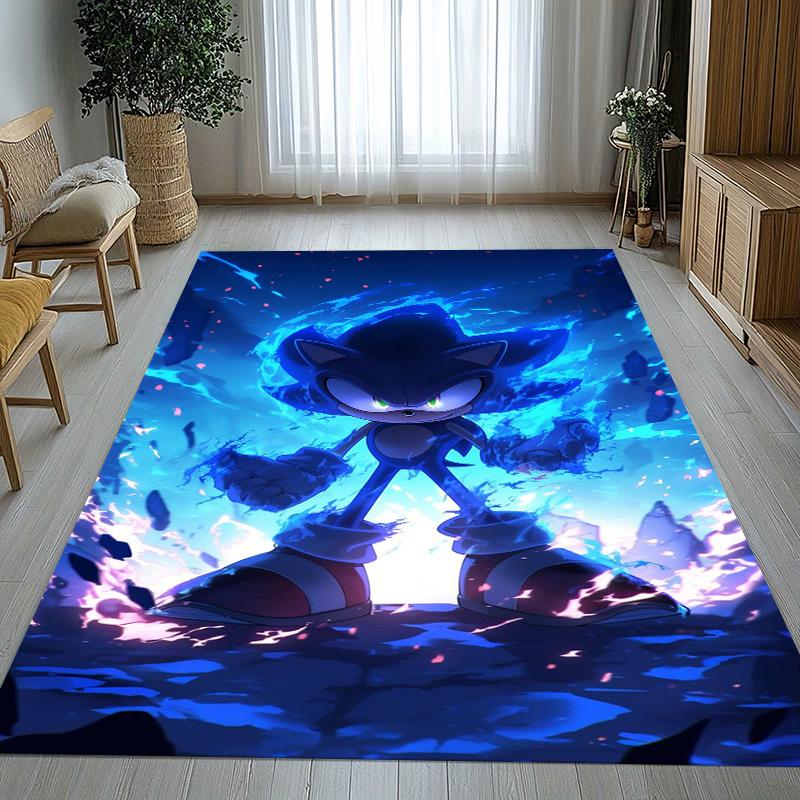Retro S-Sonic Cartoon Games Living Room Non-Slip Area Rug Soft Carpet for Bedroom Kids Playroom Sofa,Home Decor Doormat Gift