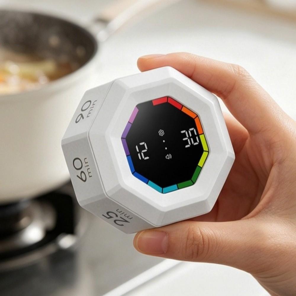 LED Display Gravity Sensor Timer Magnetic Cube Timer Multifunctional Flip Timer Clock  Alarm Clock