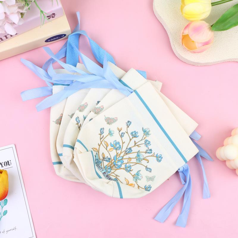 5Pcs Fresh Flower Bags Wedding Gift Bags Sweet Bags With Handles Multi-Functional Drawstring Pouches Durable And Beautiful