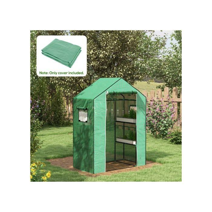 Film de serre - Outsunny - Renforcé 135 GSM - Résistant aux UV - Accès facile avec porte zippée