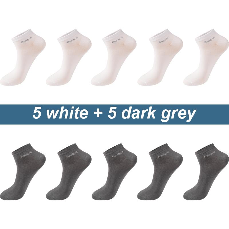 10 Paare/los Männer Bambus Faser Socken Kurze Casual Atmungsaktive Anti-Bakterielle Mann Ankle Socken Hohe Qualität Neue Schwarz Busines