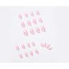 Pink Flame Ballet Wearable False Nails with Art Stickers - Waterproof & Removable