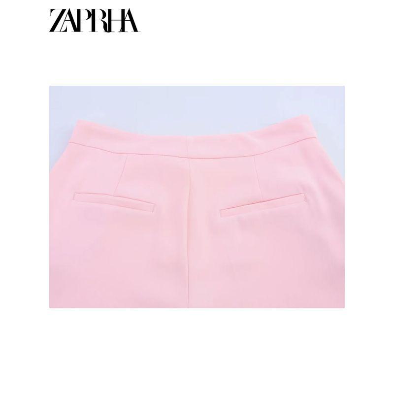Zaprha 2025 New Arrival Elegant Plaid Suit Pants Straight High Waist Casual Pants Women's Drooping Slimming 3421324