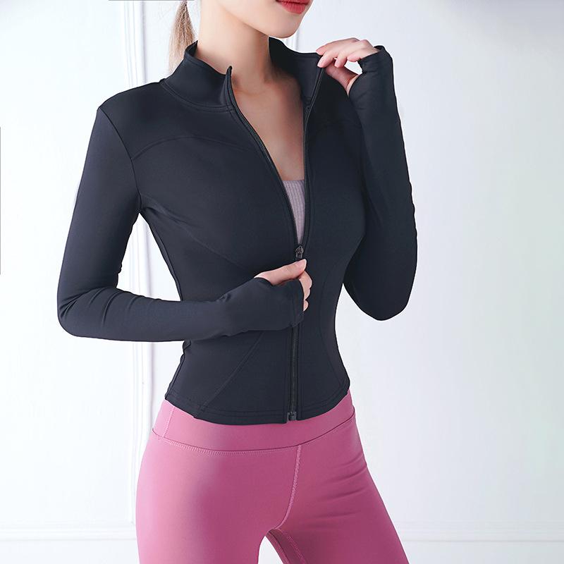 Autumn & Winter Women's Zipper Slim-Fit Yoga Top: Butt-Lifting, Body-Shaping, Sun Protection & Quick-Drying