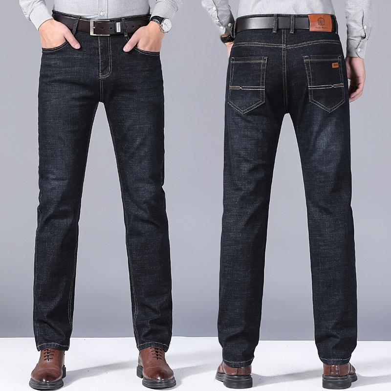 Spring/Summer New Arrival Men's Mid-Rise Stretch Denim Trousers Straight-Leg Loose-Fit Casual Long Trousers