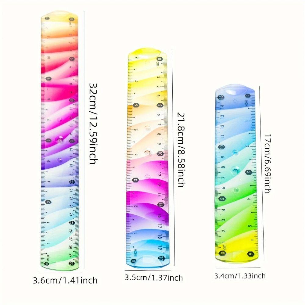 20/30CM Straight Ruler Flexible Set Square Multifunctional Soft Ruler Set  Students Use