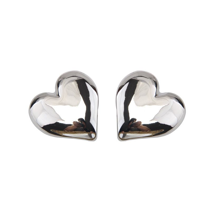 Niche Style Exaggerated Glossy Big Love Heart Online Red Hot-Selling Earrings