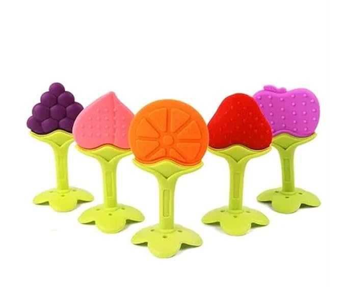Baby Fruktform Bitering – Myk Silikon Bitering for Spedbarn - pakke med 3