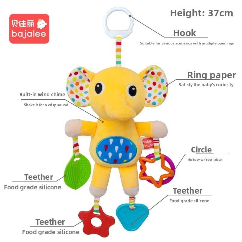 Baby Plush Animal Hanging Toy With Bell For Crib Nursery Decor