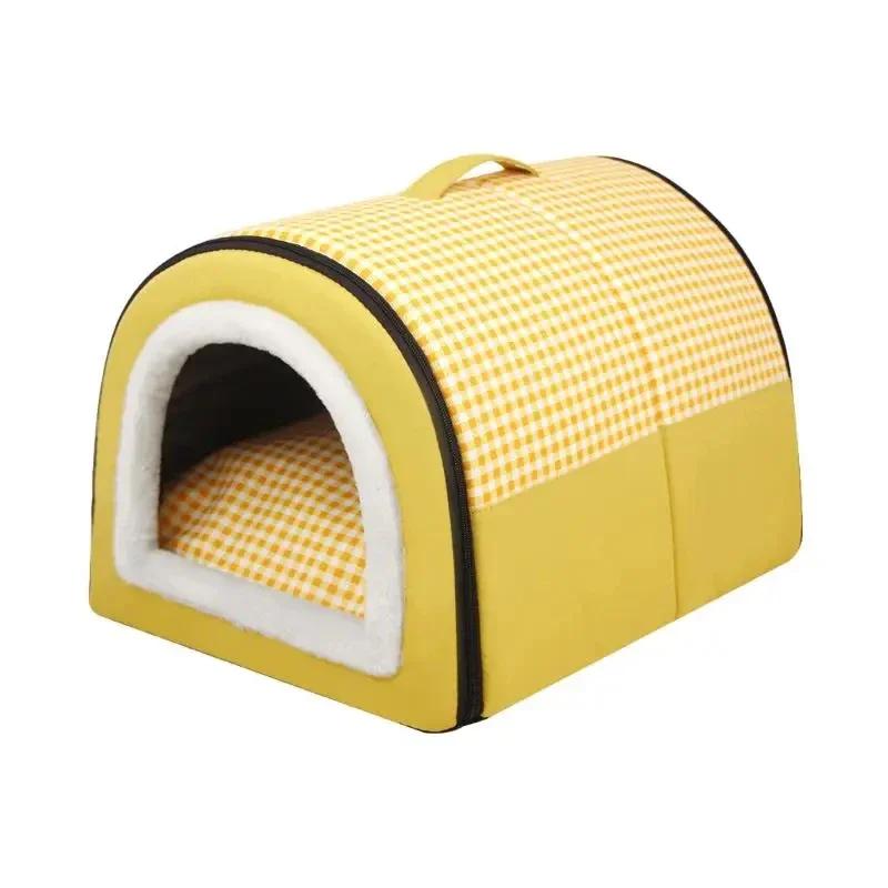 

2-in-1 Large Pet House with Ample Space,Soft and Comfortable,Multifunctional,Suitable for All Seasons for Small Medium Dogs Cats S 35x27x25cm жёлтый
