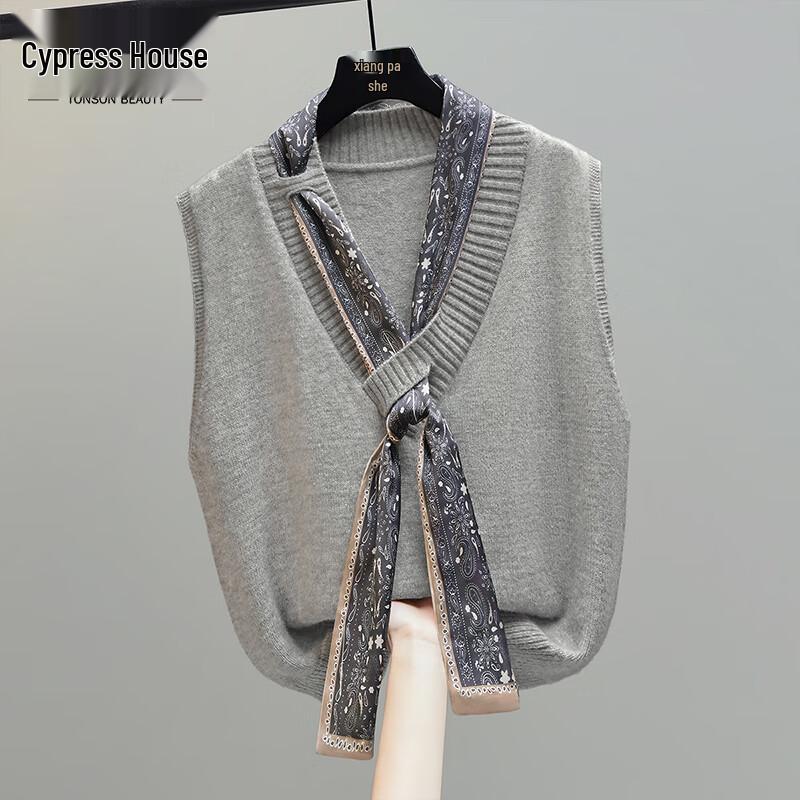 

Женский вязаный жилет с V-образным вырезом One Size