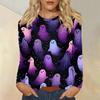 Women's Daily Casual Long-sleeved Printed O-neck Top