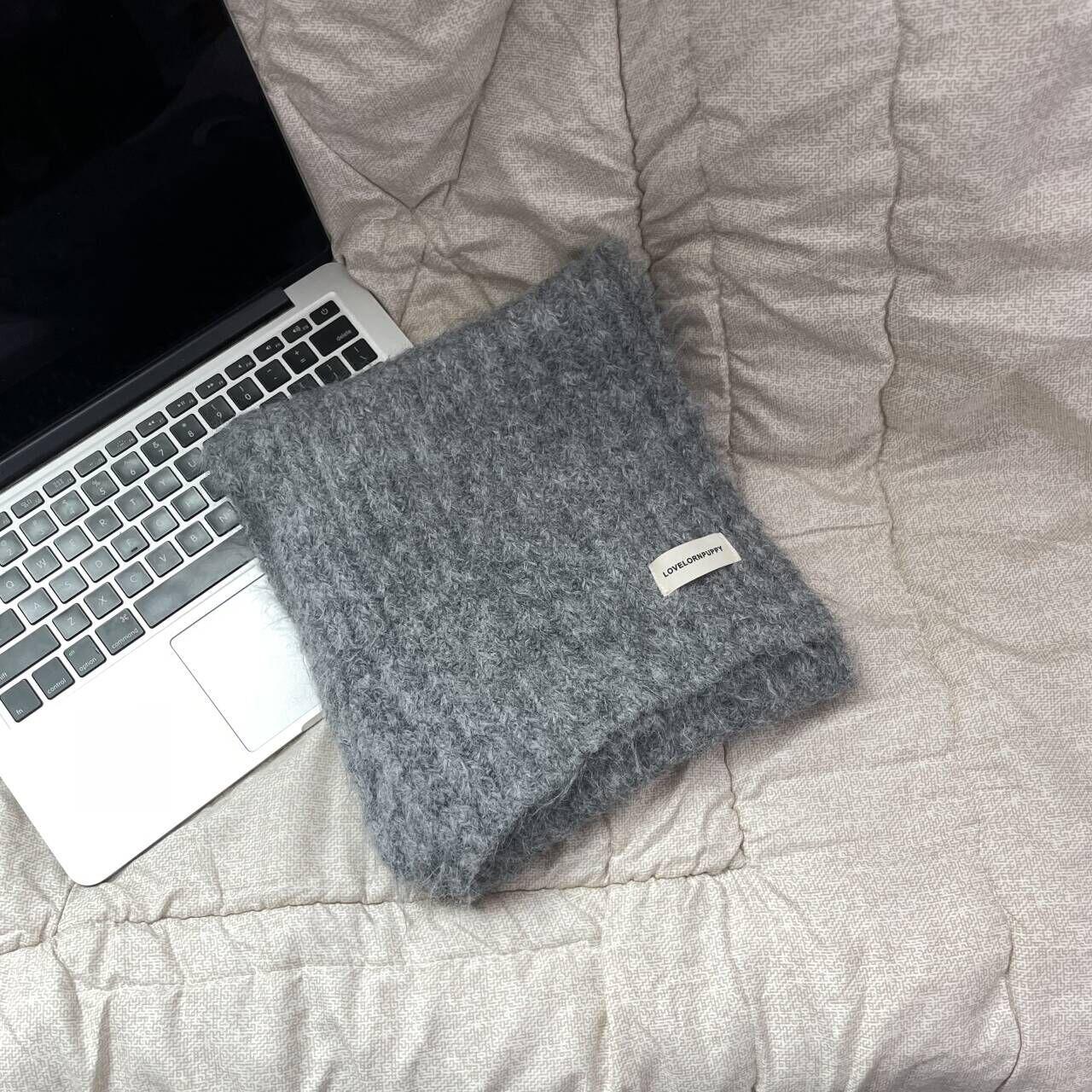 

Однотонный шарф с шерстяной мягкой имитацией кашемира Waxy Egg, зимний теплый шарф для темпераментного вязания