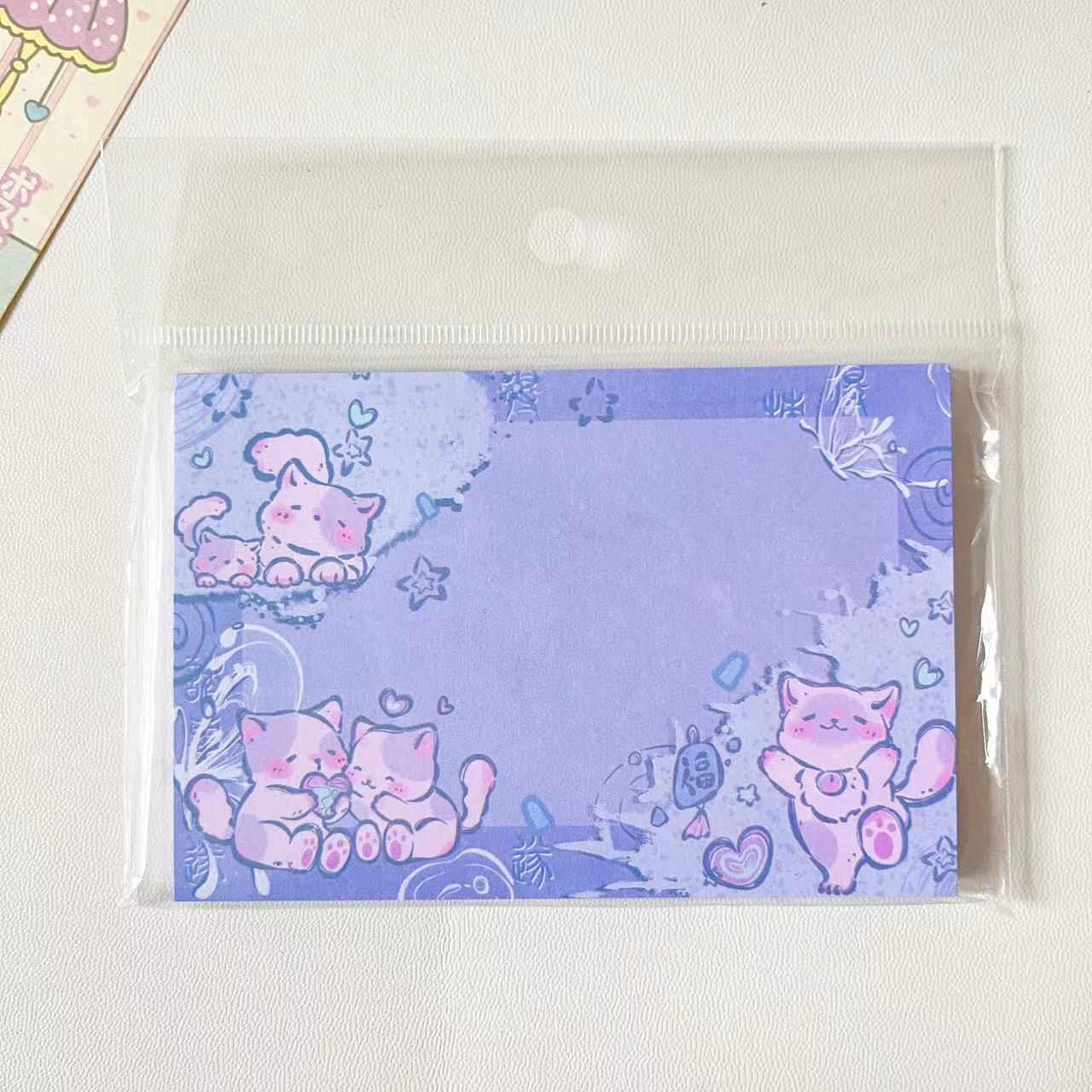 

COffice School Supplies cat series note pads tearable and non sticky cartoon office and study message lovely Memo Pad Kawai