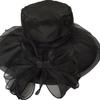 Women Sun Hat Organza Bowknot Decor Wide Brim UV Protection Hat Lightweight Breathable Foldable Tulle Hat Headwear