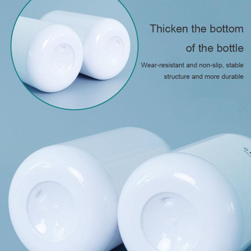White Soap Dispenser Shampoo Bottl 500ml Bathroom Body Soap Bottle Large-capacity Lotion Bamboo Pump PET Empty Refillable Bottle