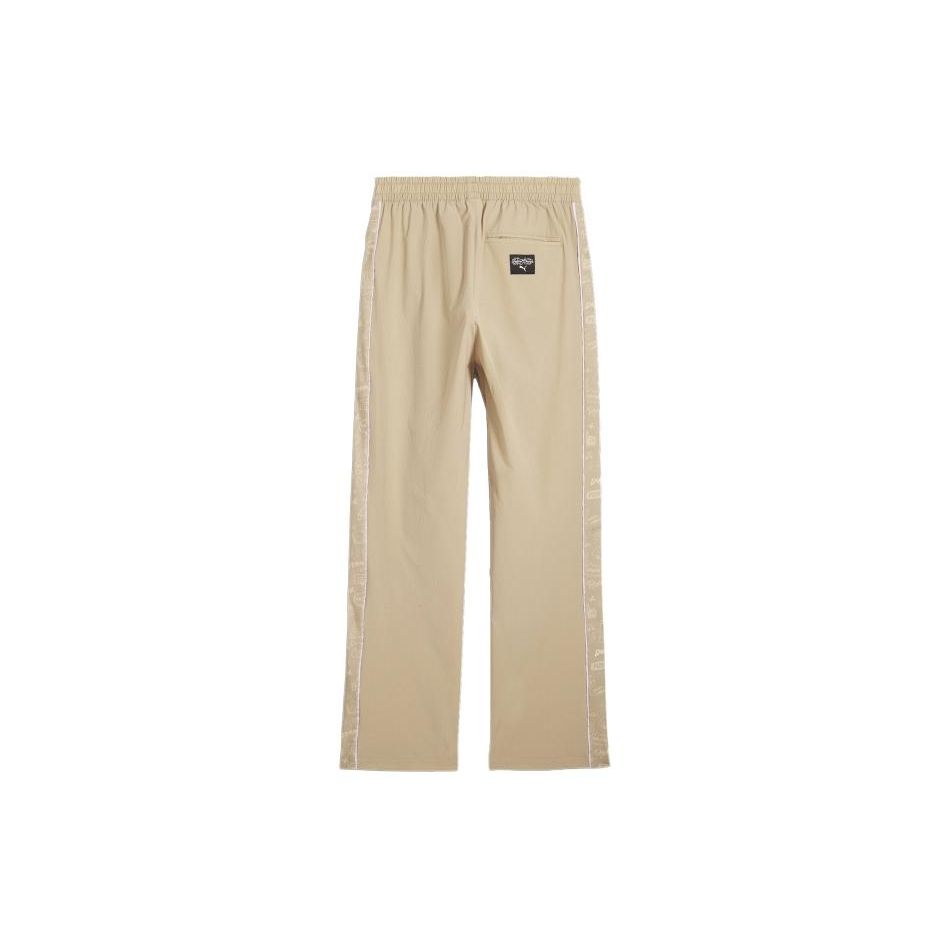 Puma X Sophia Chang Collaboration Aop Wide Leg Pants Retro Sports Color Block Design Mid Rise Casual Pants Women pants Light-Brown 624631-83