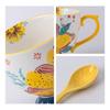 JOYYE Floral Moon Mug with Spoon