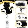 360 Rotating Cat Badge Reel Alligator Clip Retractable Badge Reel ID Card Holder  Keychains Lanyard