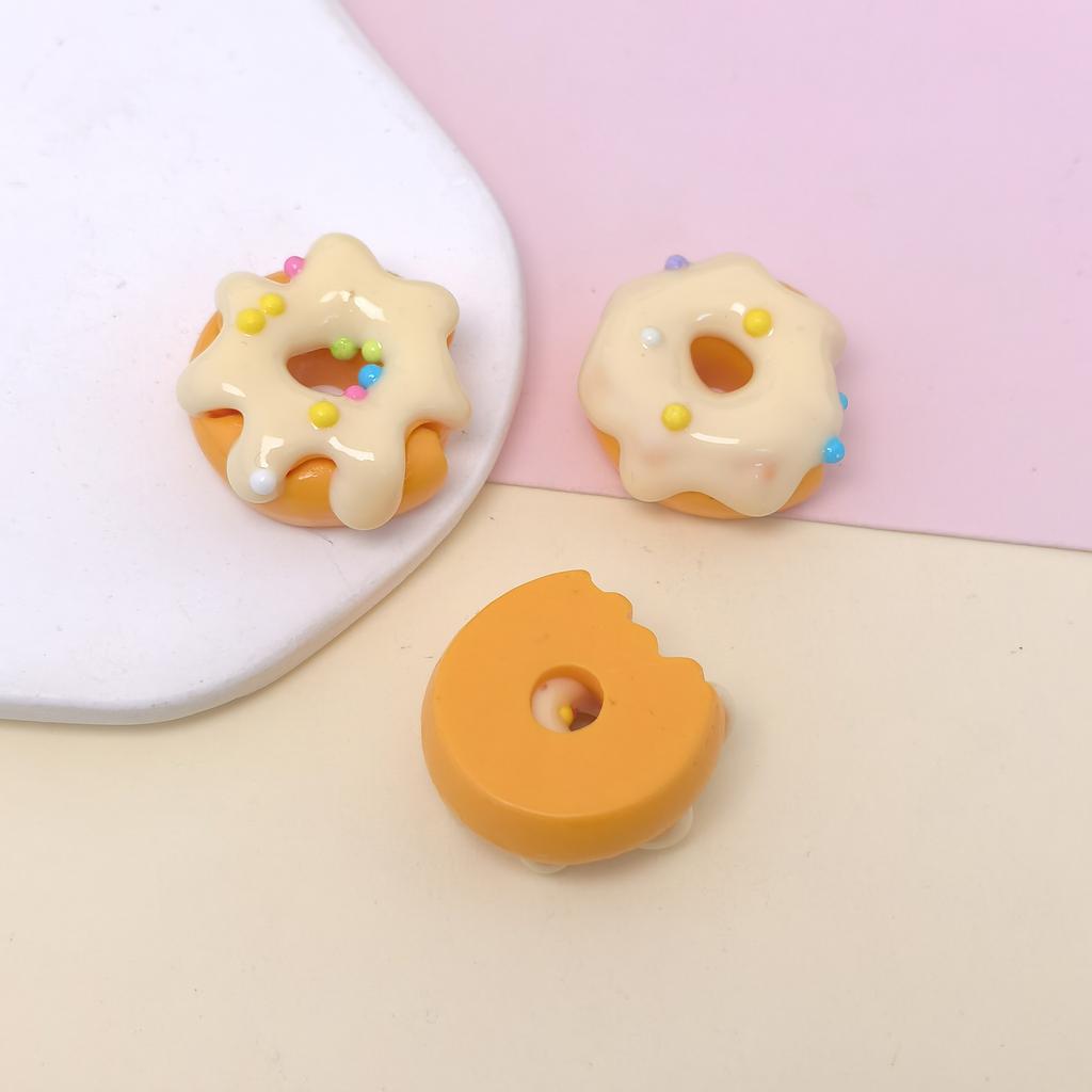 Kawaii Simulation Miniature Chocolate Donuts Resin Flat Back Cabochon for DIY Scrapbooking Slime Charms