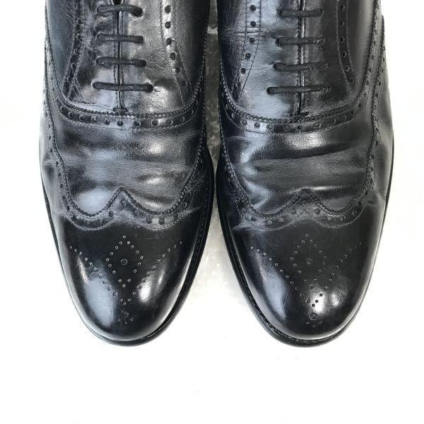 DAKS/Goodyear Welt Leather Full Brogue Wingtip Shoes/27.5/Black/Closed Lacing Business(USED)