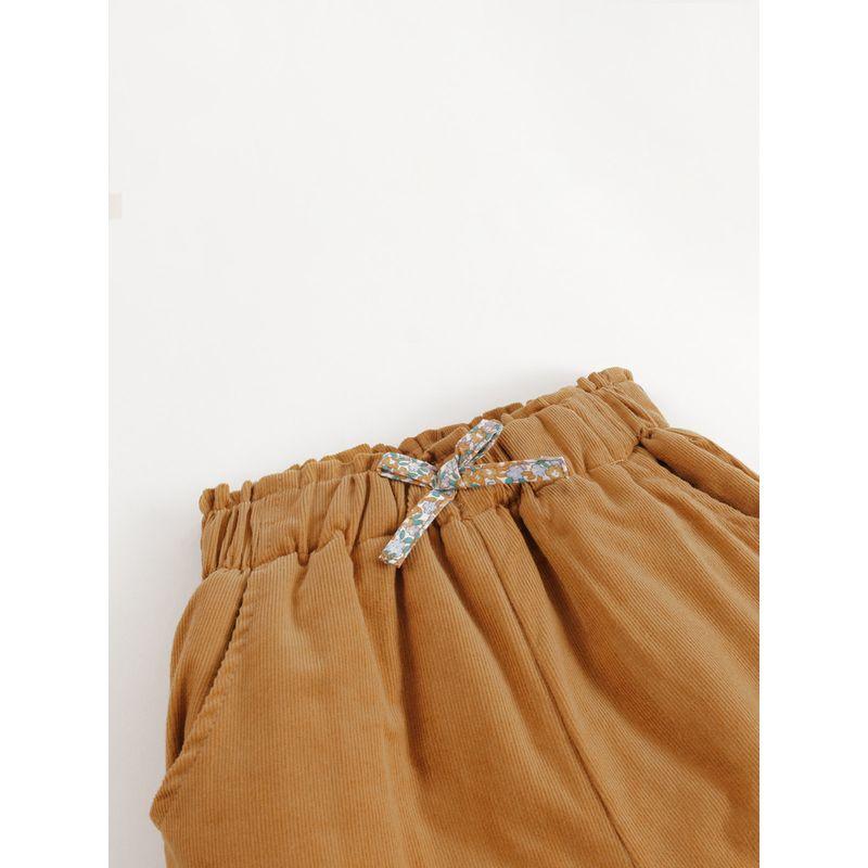 Mark Jenny [French Elegance] Girls' Corduroy Quilted Straight-Leg Pants with Lace Waistband Winter Casual Pants 231997